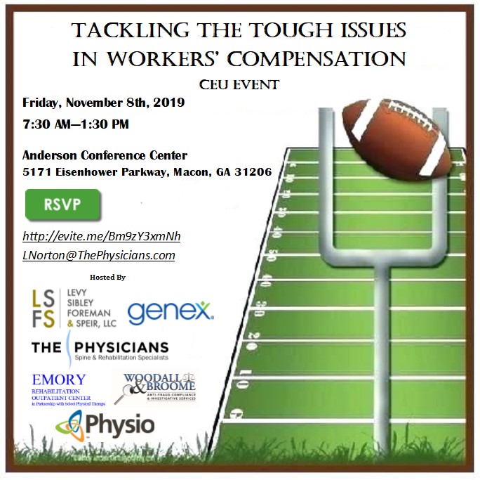 Macon CEU Event - Tackling the Tough Issues in Workers' Compensation - RSVP TODAY